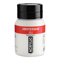 Amsterdam Standard Series Acrylic - Zinc White, 500 ml bottle and swatch