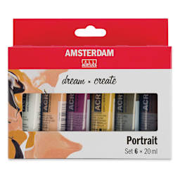 Amsterdam Standard Series Acrylics - Set of 6, Portrait Colors, 20 ml, Tubes (In packaging)