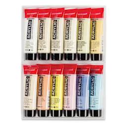 Amsterdam Standard Series Acrylics - Set of 12, Pastel Colors, 20 ml, Tubes (Out of packaging)