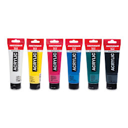Amsterdam Standard Series Acrylics - Classroom Set of 6, Assorted Colors, 120 ml, Tubes