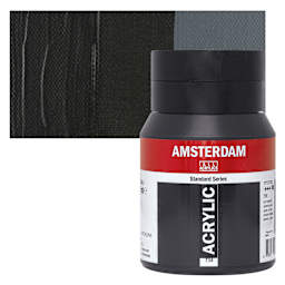 Amsterdam Standard Series Acrylic Paint - Oxide Black, 500 ml Bottle and swatch