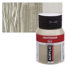 Amsterdam Standard Series Acrylic - Metallic Pewter, 500 ml bottle and swatch