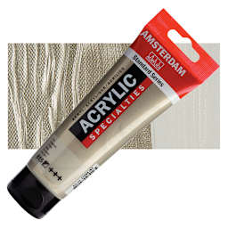 Amsterdam Standard Series Acrylic Paint - Metallic Pewter, 120 ml tube and swatch