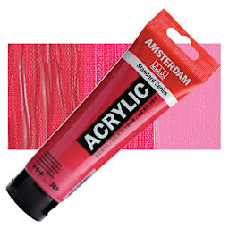 Amsterdam Standard Series Acrylic Paint - Primary Magenta, 120 ml tube and swatch
