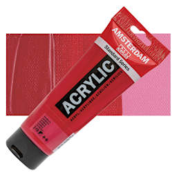 Amsterdam Standard Series Acrylic Paint - Carmine, 250 ml Tube and swatch