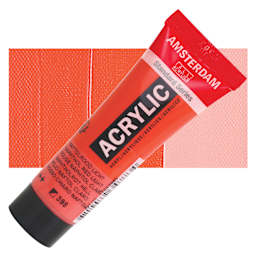 Amsterdam Standard Series Acrylic - Naphthol Red Light, 20 ml Tube and swatch