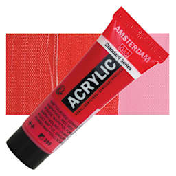 Amsterdam Standard Series Acrylic - Naphthol Red Deep, 20 ml Tube and swatch