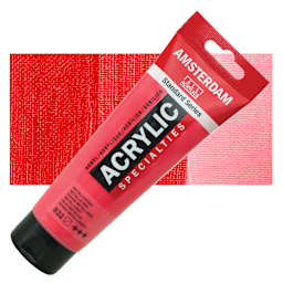 Amsterdam Standard Series Acrylic - Metallic Red, 120 ml tube with swatch