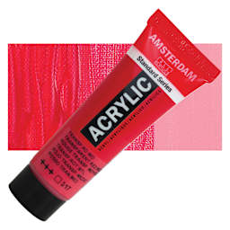 Amsterdam Standard Series Acrylic - Transparent Red Medium, 20 ml Tube and swatch