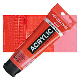 Amsterdam Standard Series Acrylic Paint - Naphthol Red Medium, 120 ml tube and swatch