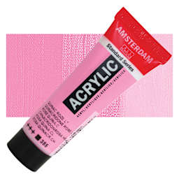 Amsterdam Standard Series Acrylic - Quinacridone Rose Light, 20 ml Tube and swatch