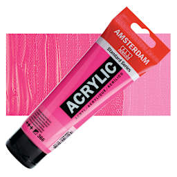 Amsterdam Standard Series Acrylic Paint - Quinacridone Rose, 120 ml Tube and swatch