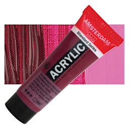 Amsterdam Standard Series Acrylic - Permanent Red Violet, 20 ml Tube and swatch