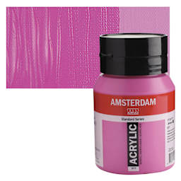 Amsterdam Standard Series Acrylic - Permanent Red Violet Light, 500 ml bottle and swatch