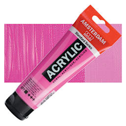 Amsterdam Standard Series Acrylic Paint - Permanent Red Violet Light, 120 ml Tube and swatch