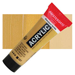 Amsterdam Standard Series Acrylic - Yellow Ochre, 20 ml Tube and swatch