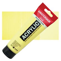 Amsterdam Standard Series Acrylic - Permanent Lemon Yellow Light, 120 ml tube with swatch