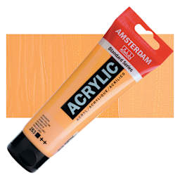 Amsterdam Standard Series Acrylic Paint - Gold Yellow, 120 ml Tube and swatch
