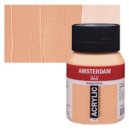 Amsterdam Standard Series Acrylic - Naples Yellow Red, 500 ml bottle and swatch