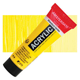 Amsterdam Standard Series Acrylic - Primary Yellow, 20 ml Tube and swatch