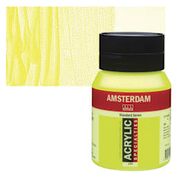 Amsterdam Standard Series Acrylic - Reflex Yellow, 500 ml bottle and swatch