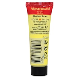 Amsterdam Standard Series Acrylic - Reflex Yellow, 20 ml Tube back