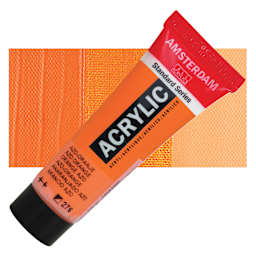 Amsterdam Standard Series Acrylic - Azo Orange, 20 ml Tube - Azo Orange, 20 ml Tube and swatch