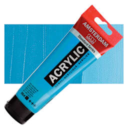 Amsterdam Standard Series Acrylic Paint - Brilliant Blue, 120 ml Tube and swatch