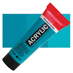 Amsterdam Standard Series Acrylic - Turquoise Blue, 20 ml Tube and swatch