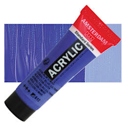 Amsterdam Standard Series Acrylic - Cobalt Blue Ultramarine, 20 ml Tube and swatch