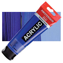 Amsterdam Standard Series Acrylic Paint - Ultramarine, 120 ml Tube and swatch