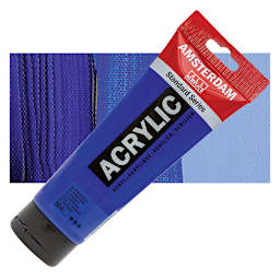 Amsterdam Standard Series Acrylic Paint - Ultramarine, 250 ml Tube and swatch