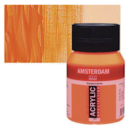 Amsterdam Standard Series Acrylic - Reflex Orange, 500 ml bottle and swatch