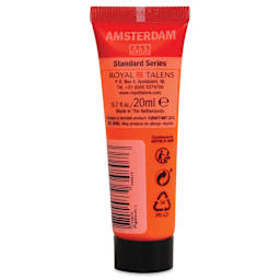 Amsterdam Standard Series Acrylic - Reflex Orange, 20 ml Tube back
