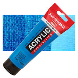 Amsterdam Standard Series Acrylic - Metallic Blue, 120 ml tube with swatch