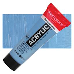 Amsterdam Standard Series Acrylic - King's Blue, 20 ml Tube and swatch