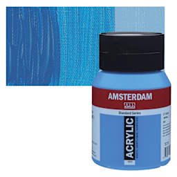 Amsterdam Standard Series Acrylic - Manganese Blue Phthalo, 500 ml bottle and swatch