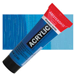 Amsterdam Standard Series Acrylic - Manganese Blue Phthalo, 20 ml Tube and swatch