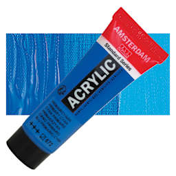 Amsterdam Standard Series Acrylic - Primary Cyan, 20 ml Tube and swatch