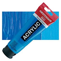 Amsterdam Standard Series Acrylic Paint - Primary Cyan, 120 ml, Tube and swatch