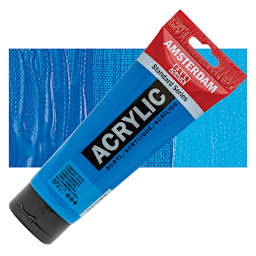 Amsterdam Standard Series Acrylic Paint - Primary Cyan, 250 ml, Tube and swatch