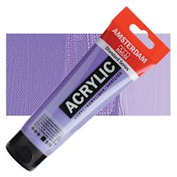 Amsterdam Standard Series Acrylic Paint - Ultramarine Violet Light, 120 ml Tube and swatch