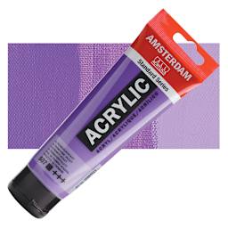 Amsterdam Standard Series Acrylic Paint - Ultramarine Violet, 120 ml Tube and swatch