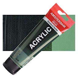 Amsterdam Standard Series Acrylic Paint - Sap Green, 120 ml Tube and swatch