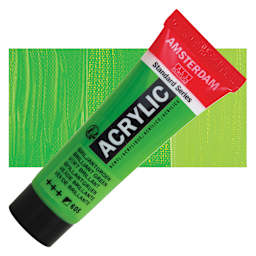 Amsterdam Standard Series Acrylic - Brilliant Green, 20 ml Tube and swatch