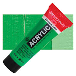 Amsterdam Standard Series Acrylic - Permanent Green Light, 20 ml Tube and swatch