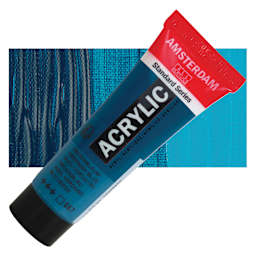 Amsterdam Standard Series Acrylic - Greenish Blue, 20 ml Tube and swatch