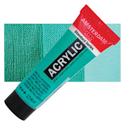 Amsterdam Standard Series Acrylic - Metallic Green, 20 ml Tube and swatch