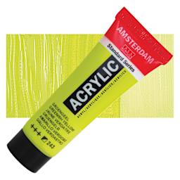 Amsterdam Standard Series Acrylic - Greenish Yellow, 20 ml Tube and swatch