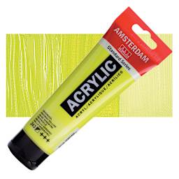 Amsterdam Standard Series Acrylic Paint - Greenish Yellow, 120 ml Tube and swatch